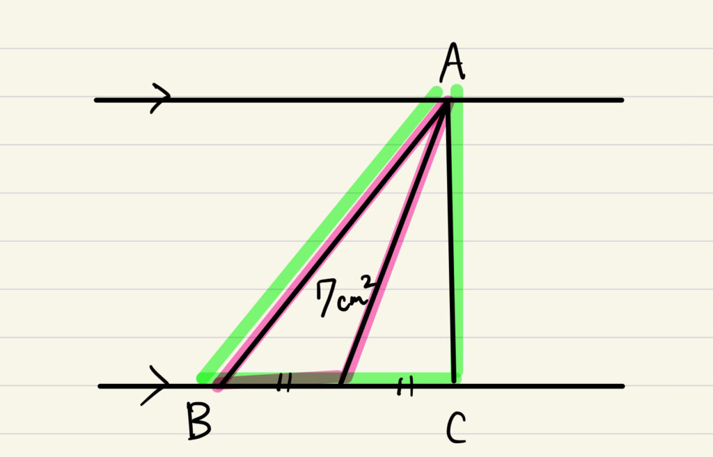 三角形ABCの面積は？の画像